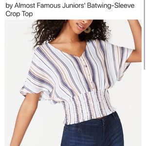 Striped Smocked Crop Top